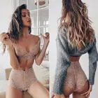 Комплект женского сексуального нижнего белья, кружевной бюстгальтер на бретельках, Трусики с высокой талией, Прозрачное нижнее белье, комбинация, костюм, сексуальная игрушка, одежда для сна, Экзотическая одежда