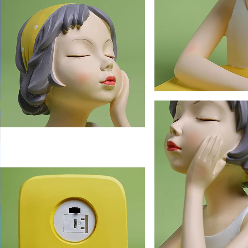 

Nordic Style Cute Girl Hydroponic Vase Decoration Desktop Resin Crafts Decoration