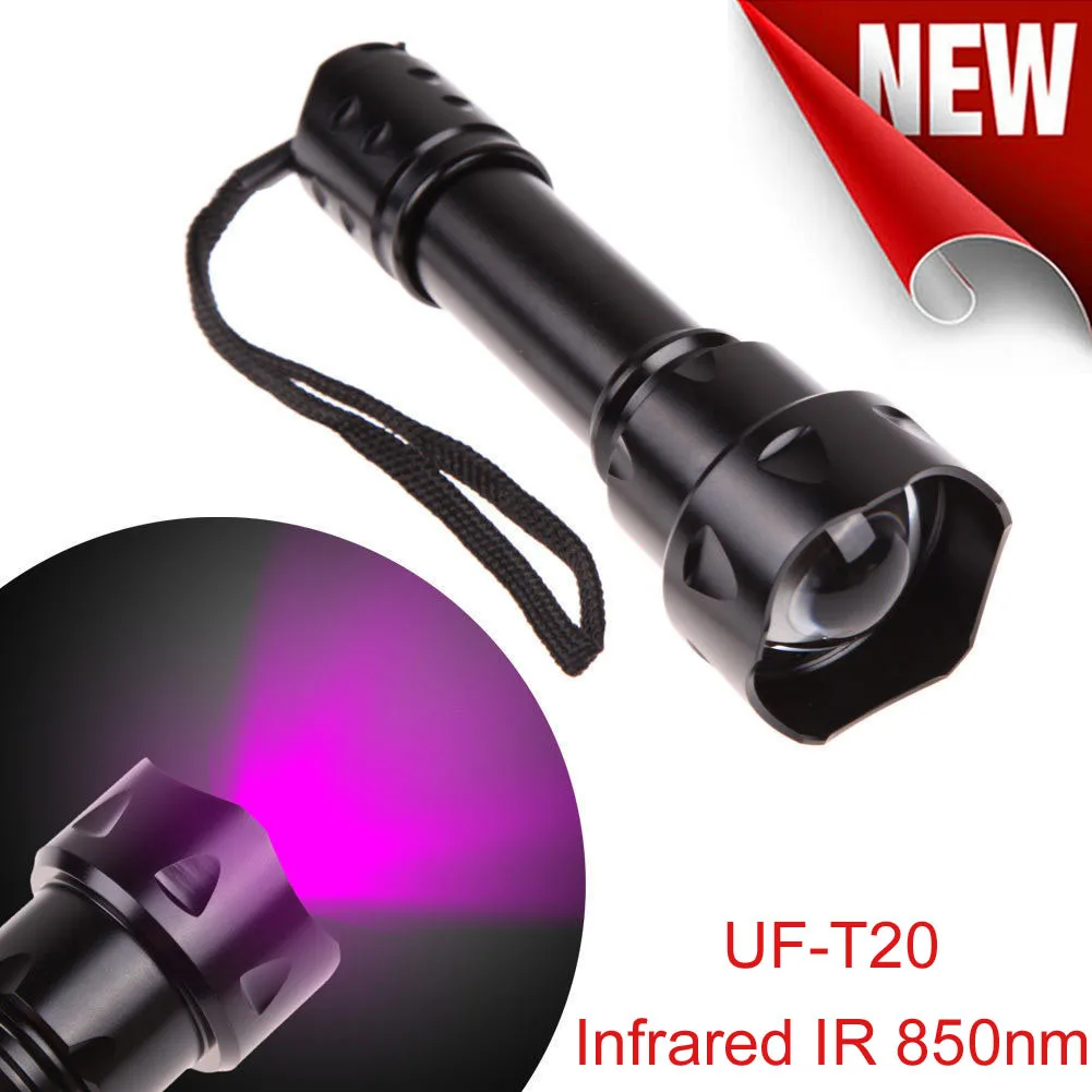 

Outdoor UF-T20 Infrared IR 850nm Night Vision Zoom Led Flashlight Lamp LED Torch Flashlight Latarka Handheld Linterna Lanterna