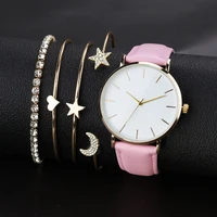 women bracelet watches casual leather strap ladies fashion simple wrist watches with bracelet set quartz wristwatch female