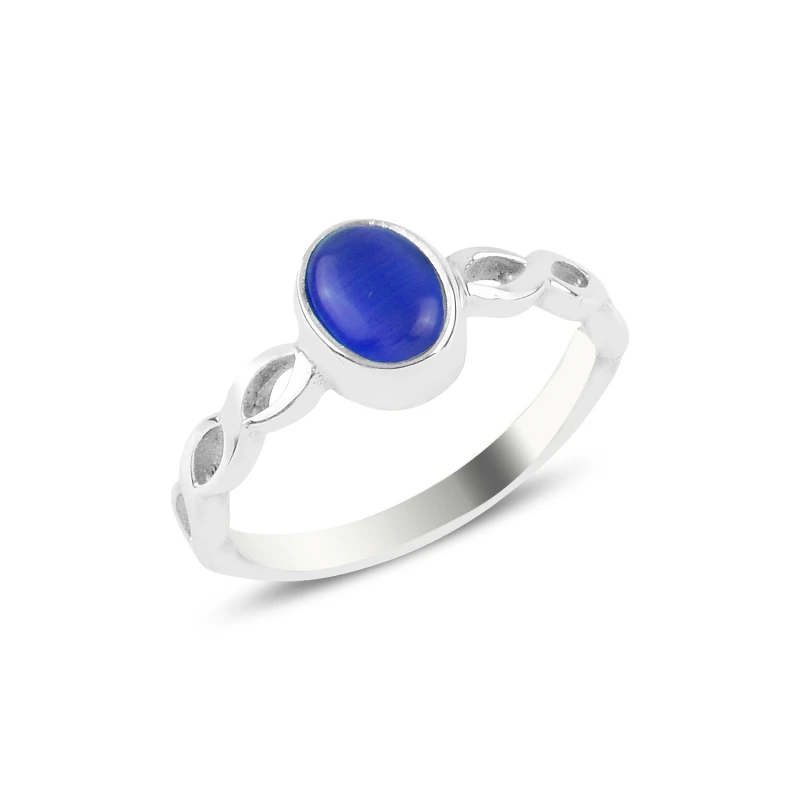 

Silverlina Silver Blue with Cat 'S Eye Engagement Ring