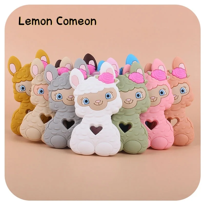 5/10Pcs Sheep Baby Teethers Cartoon Animal Silicone Teething Toy For Baby Sensory Nursing Necklace Bracelet Jewelry Accessories