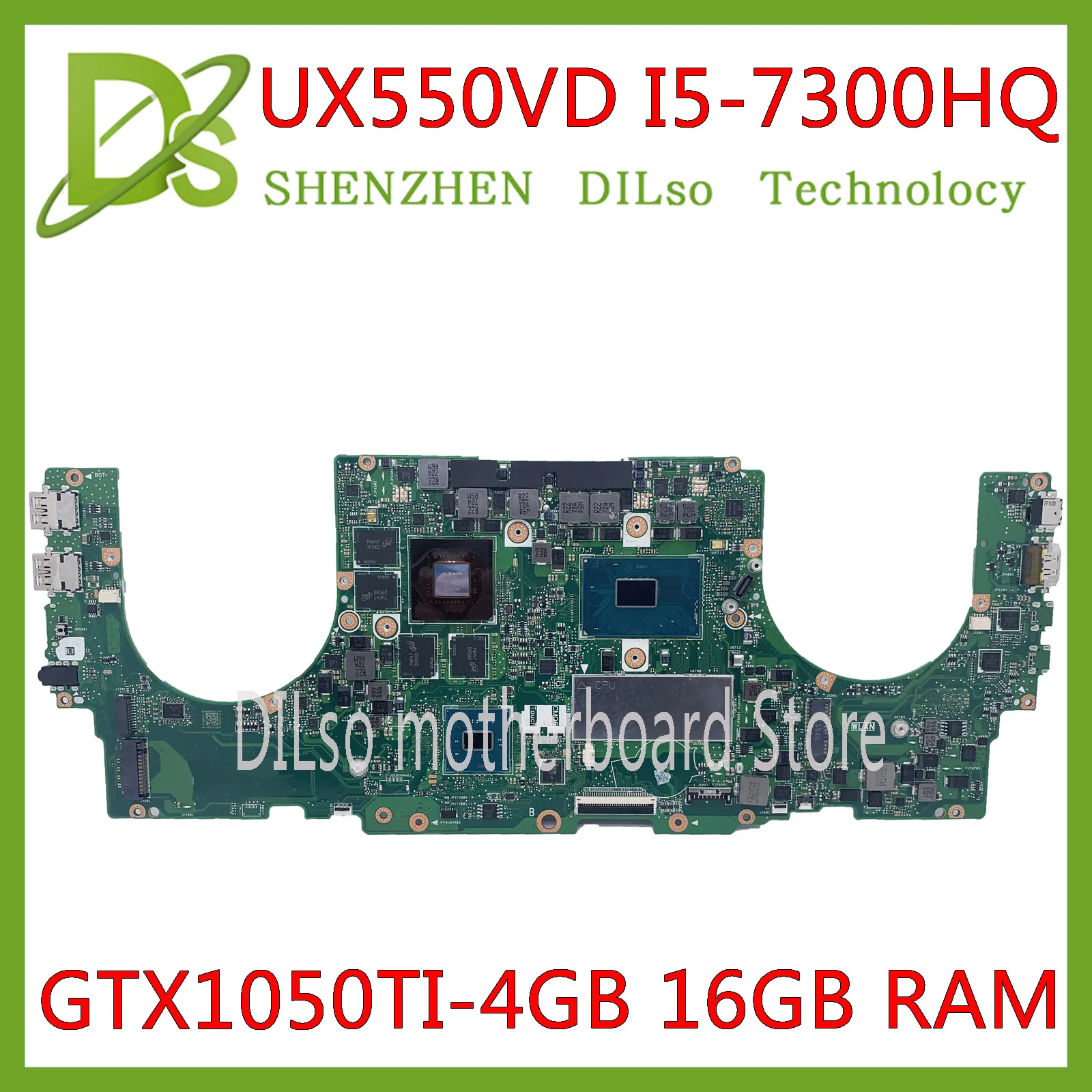 KEFU UX550VE для ASUS UX550VD UX550VW UX550V материнская плата ноутбука I5-7300HQ GTX1050TI-4G 16 Гб RAM тест