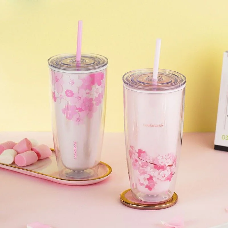 Стакан для воды в форме трубочки двухслойный с защитой от ожогов 750 мл - купить по