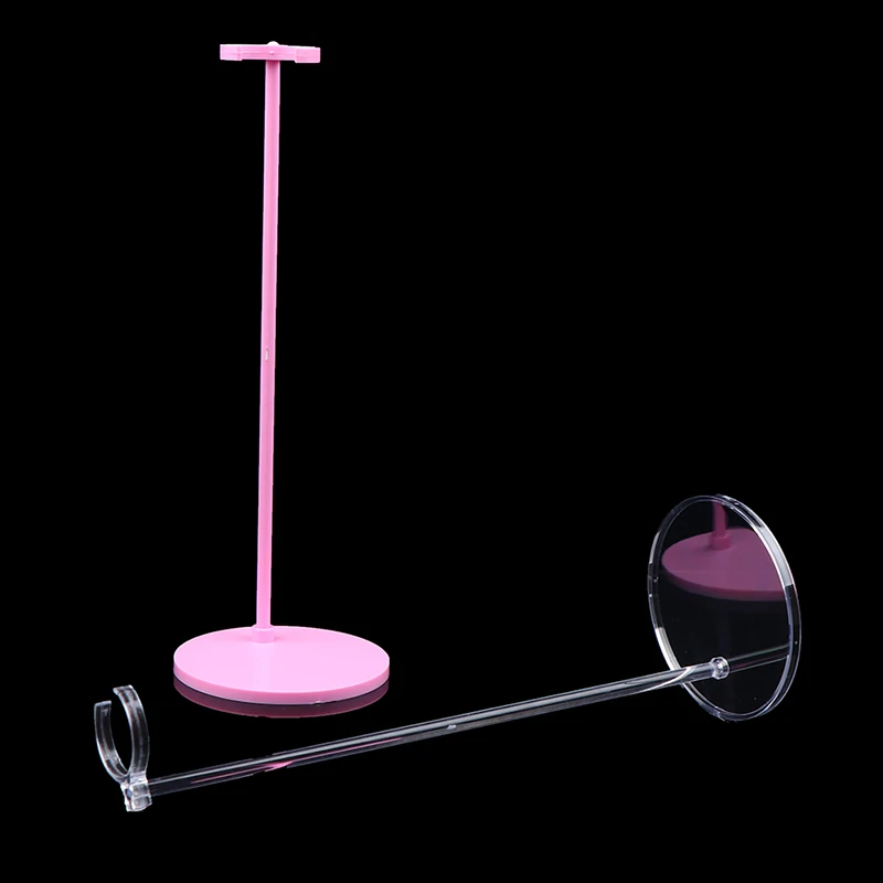 

1Pc Transparent Clear Pink Color Dolls Toy Stand Support for Dolls Girls Prop Up Model Display Holder Kid Toys