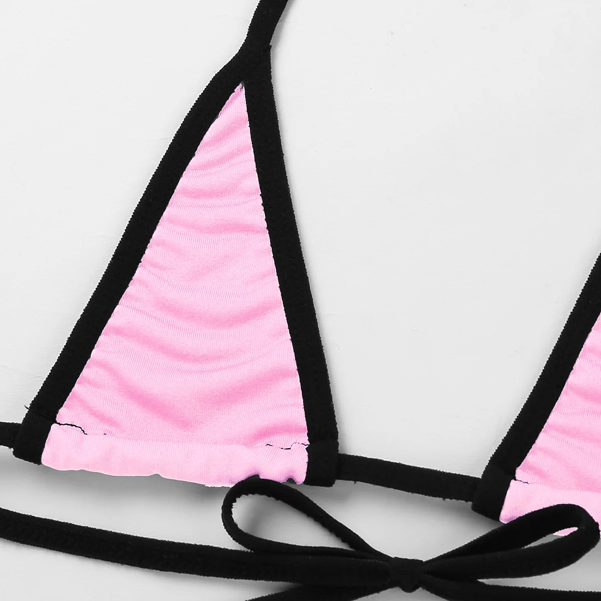 Micro Bikini Swimsuit Set for Women Sexy Lingerie Minimal Cover Halter Neck Self-tie Bra Top with G-String Briefs Underwear |