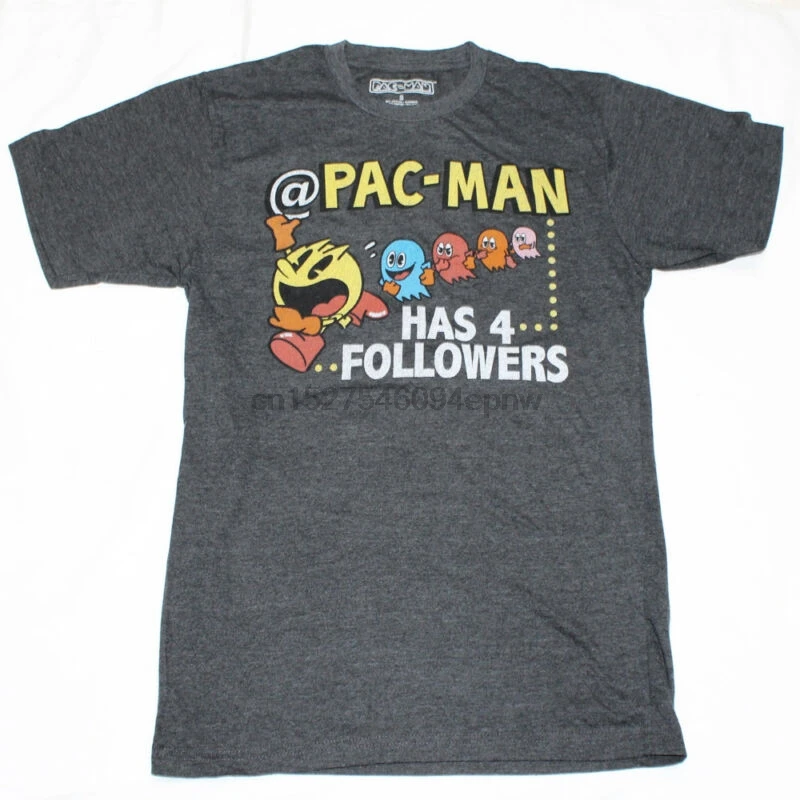 PACMAN Has 4 Followers Charcoal Licensed Mens T Shirt| |