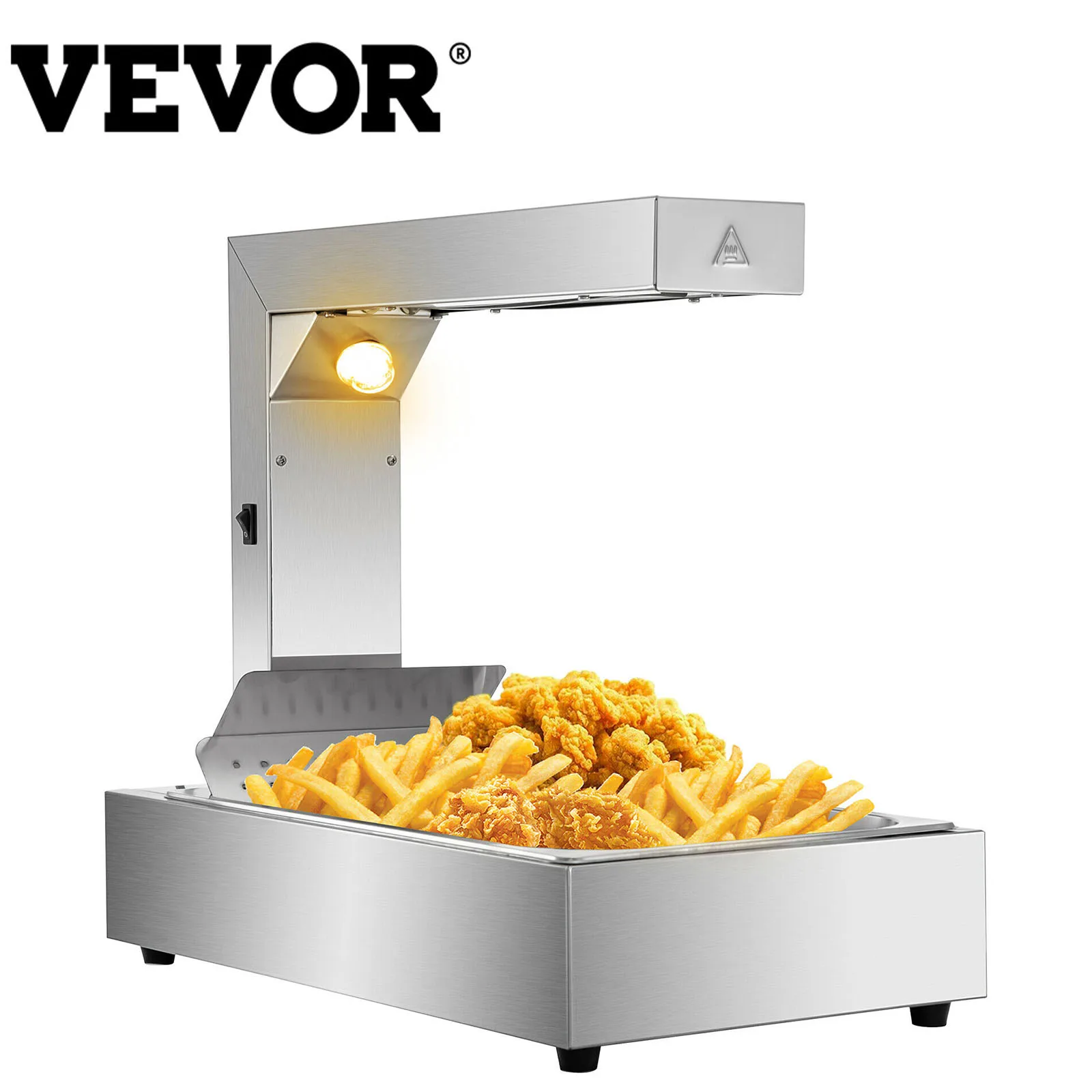 

VEVOR Durable French Fry Warmer Dump Station Heat Lamp Food Freestanding Stainless Steel Chicken Onion Ring Commercial Home Use