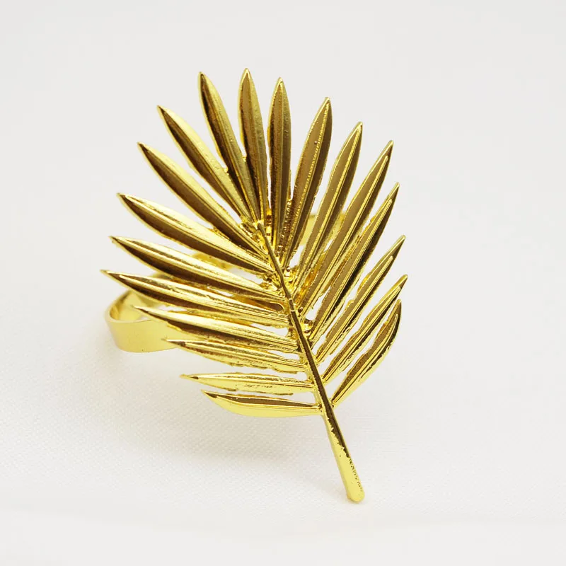 Новинка 6 шт./лот Золотое кольцо для салфеток с листьями в западном стиле пуговицы