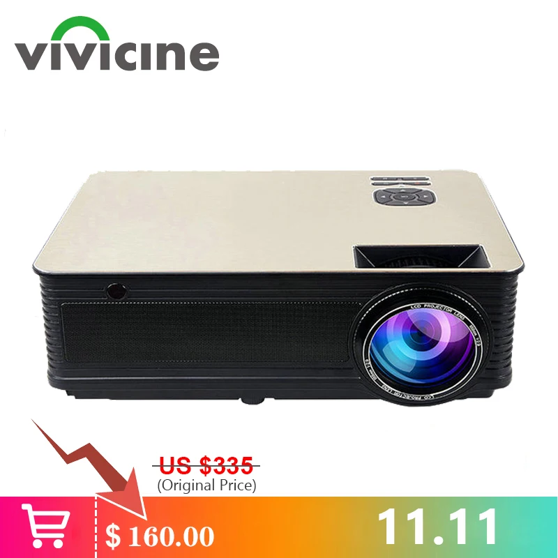 VIVICINE домашний кинотеатр HD проектор 5500 люмен, опционально Android 7,1 WiFi Bluetooth, поддержка 1080p светодиодный проектор для видеоигр