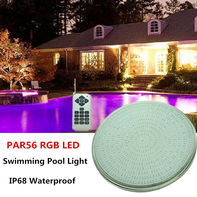 

Pool Lamp Full Resin Filling Pool Light IP68 Waterproof Submersible LED Underwater Lights PAR56 RGB LED AC DC12V 24V 18W 24W 30W