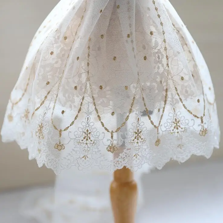 Роскошная горячая Распродажа 1 метр золотого кружева и ткани для вышивки 21 5 см