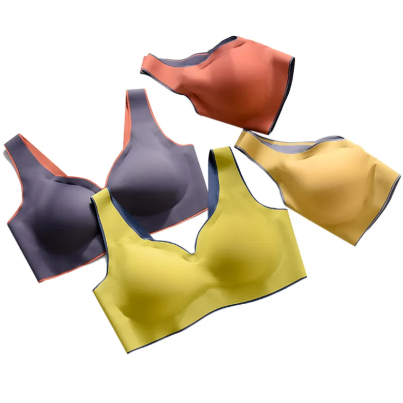 

Women Bras, Match Color Breathable V-Neck Push-Up Seamless Underwear for Girls, 6 Colors