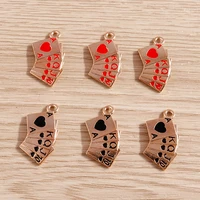 10pcs 1324mm enamel cute poker charms for jewelry making drop earrings pendants necklaces diy keychains crafts accessories
