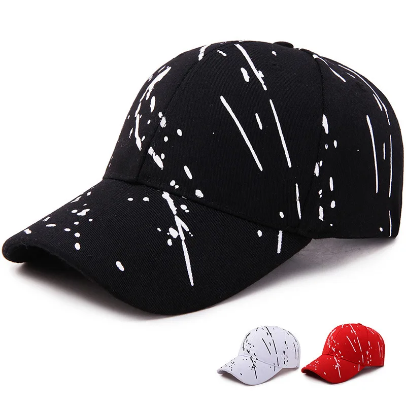 

Hat men's and women's autumn baseball hat leisure graffiti trendsetter printed duck tongue hat sun hat outdoor sun hat