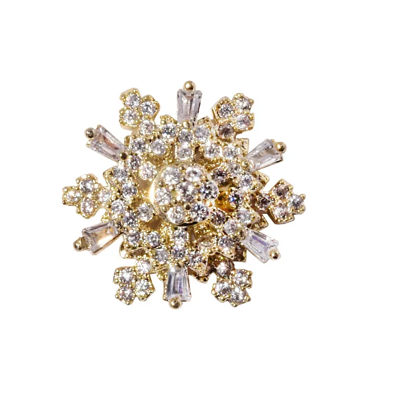 

1 Pcs Rotatable Luxury Zircon Snowflake 3D Nail Art Rhinestone Decoration Diamond Crystal Spin Jewelry Manicure Design Accessory