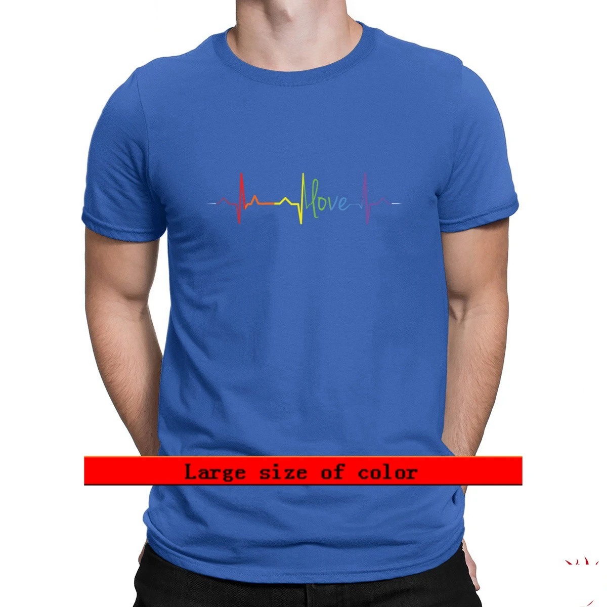 

Love Heart Beat Gay Lesbian Lgbt Pride Hiphop New Style 2021 T Shirt For Men Summer Crew Neck Graphic Pictures Natural