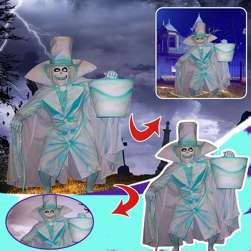 Новинка Хэллоуин скелет вор волшебный украшенная статуя Hatbox призрак скульптура