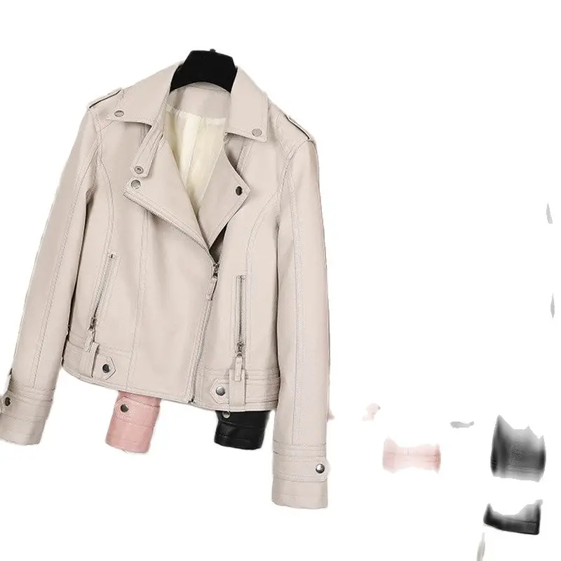 

Fashion Slim Women Faux Leather Jacket Casual Biker Motorcycle Jackets Female Punk Streetwear Spring Autumn Coat