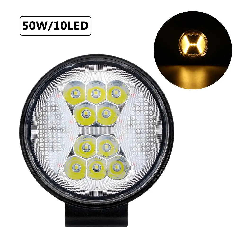 Dual Colors Car LED Work Light 12-36V Spot 50W Headlight Bar OffRoad Truck Tractor Boat Trailer SUV Fog Lamp | Лампы и освещение