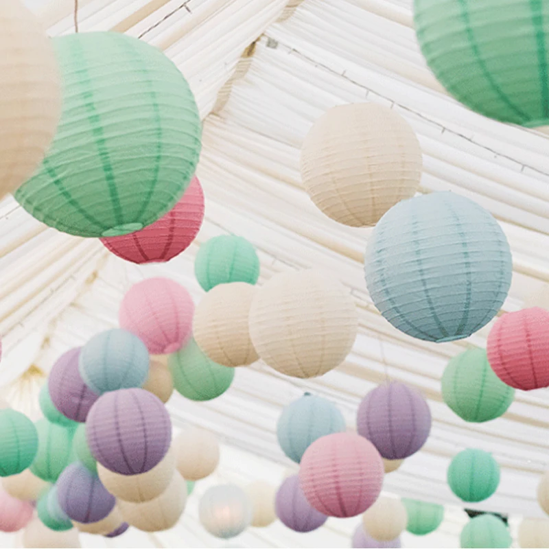 5 шт. бежевый фонарь японские круглые бумажные фонари лампа для свадьбы шар из