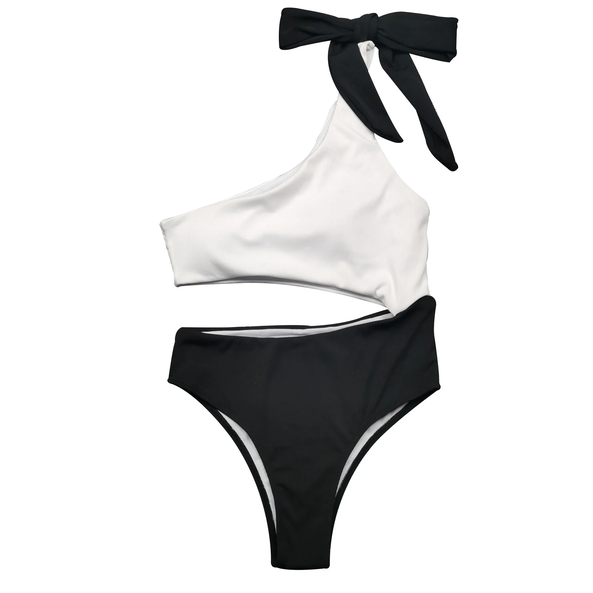 

Bikini Set Women One Shoulder Bow Bikini High Waisted Swimsuit 2021 Ladies Beach Bathing Suit Swimwear Biquinis