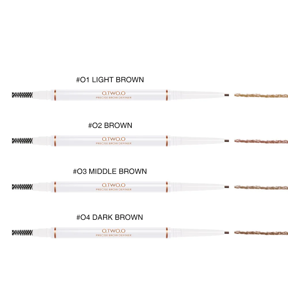 O.TWO.O Double Headed Eyebrow Pencil Rotating Waterproof And Sweatproof Not Smudge Powder 4-Color Selectable | Красота и здоровье