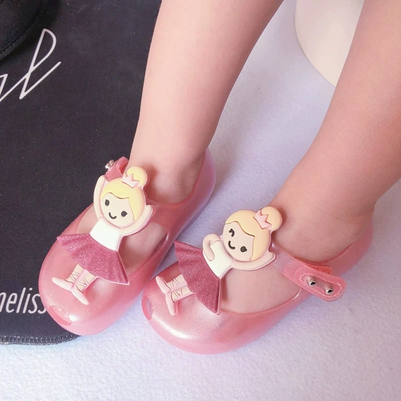 

Mini Melissa Style Lovely Ballerina 2020 New Girls Shoes Jelly Sandals Girl Non-slip Kids Sandals Cute Bow Toddler Sandals