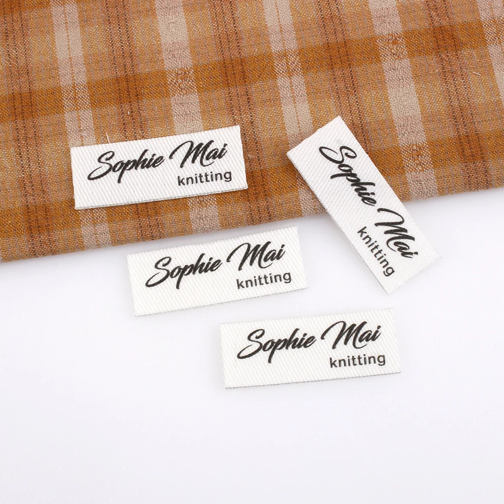 

112 Iron Labels, Logo or Text, Custom Design, Personalized Name, Organic Cotton Fabric, Handmade Items, Clothing (TB5408)