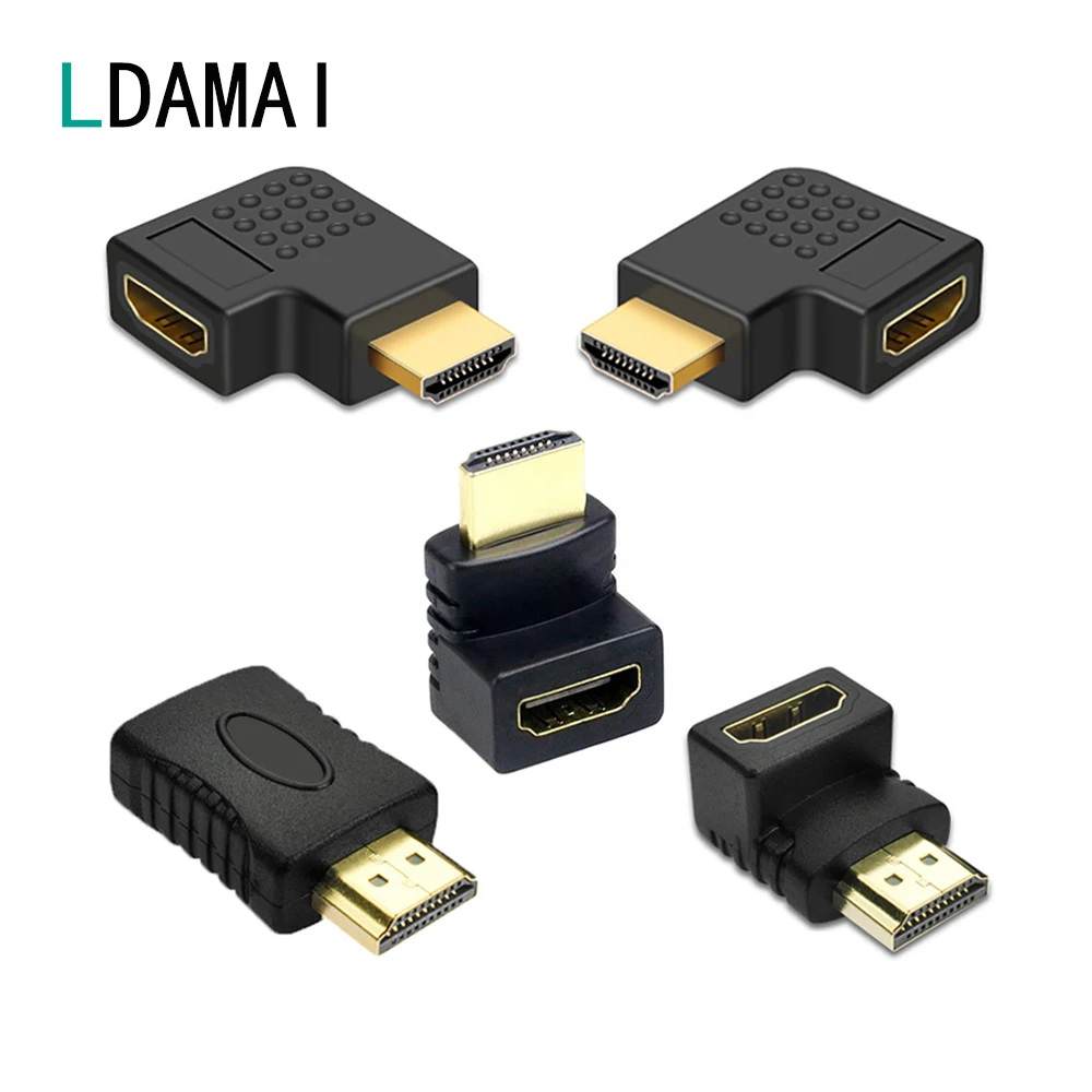 

HDMI-compatible Cable Connector Adapter 270 180 90 Degree Right Angle HDMI-compatible Male to Female Converter Extender Coupler