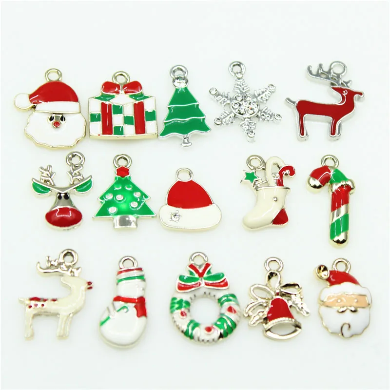 Оптовая продажа смешанные Рождественские Подвески 20 шт. подвески с отверстиями
