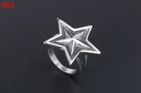 big five pointed star ring korean version of titanium steel jewelry ring