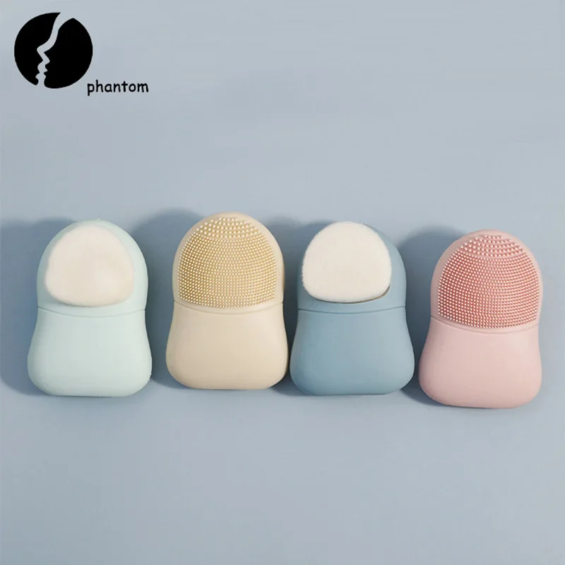 

Мини-щетка для мытья лица, силиконовая, водостойкая, с двумя головками, 1 шт.