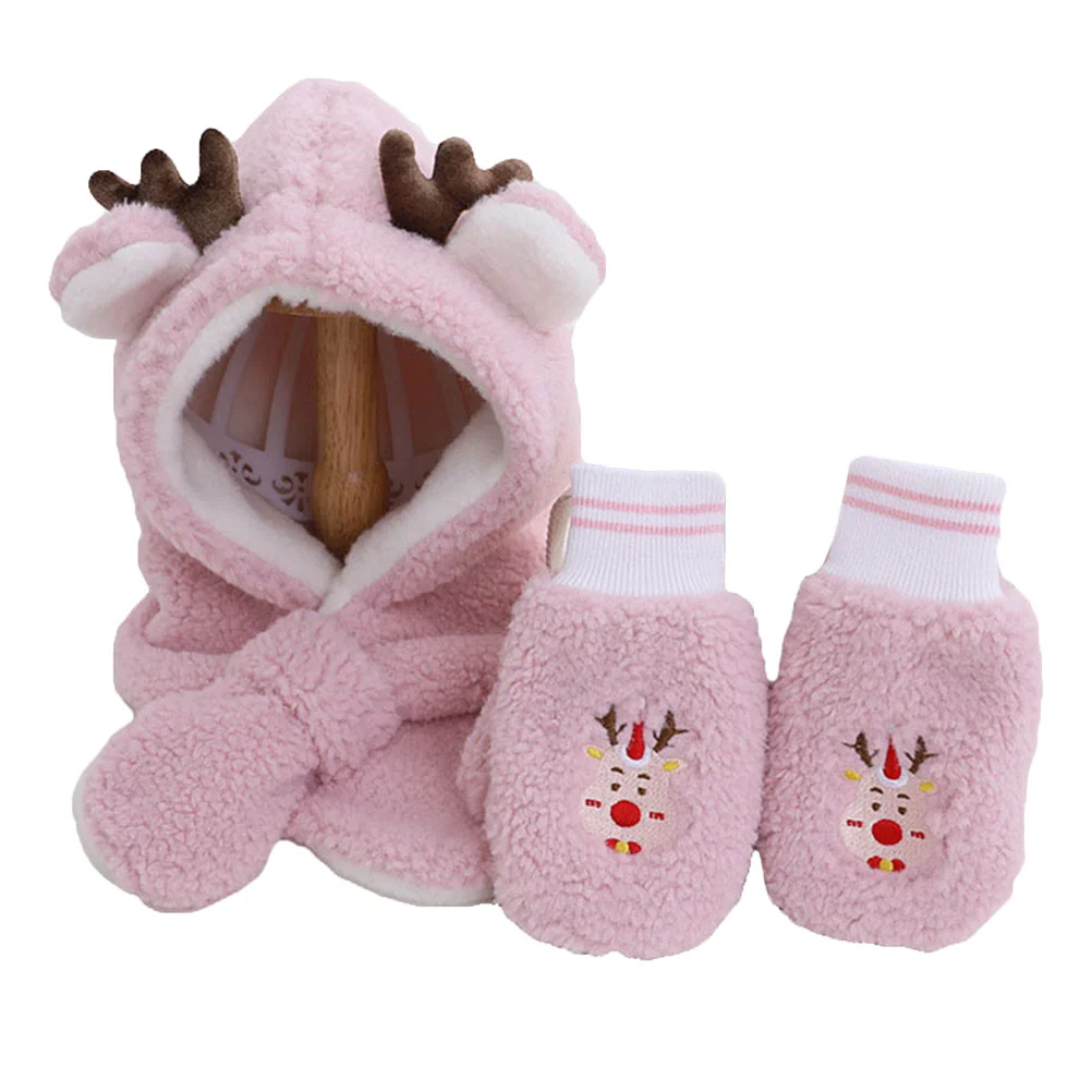 

1 Set Child Christmas Antler Hat Set Festive Xmas Kids Hat Decor Kit