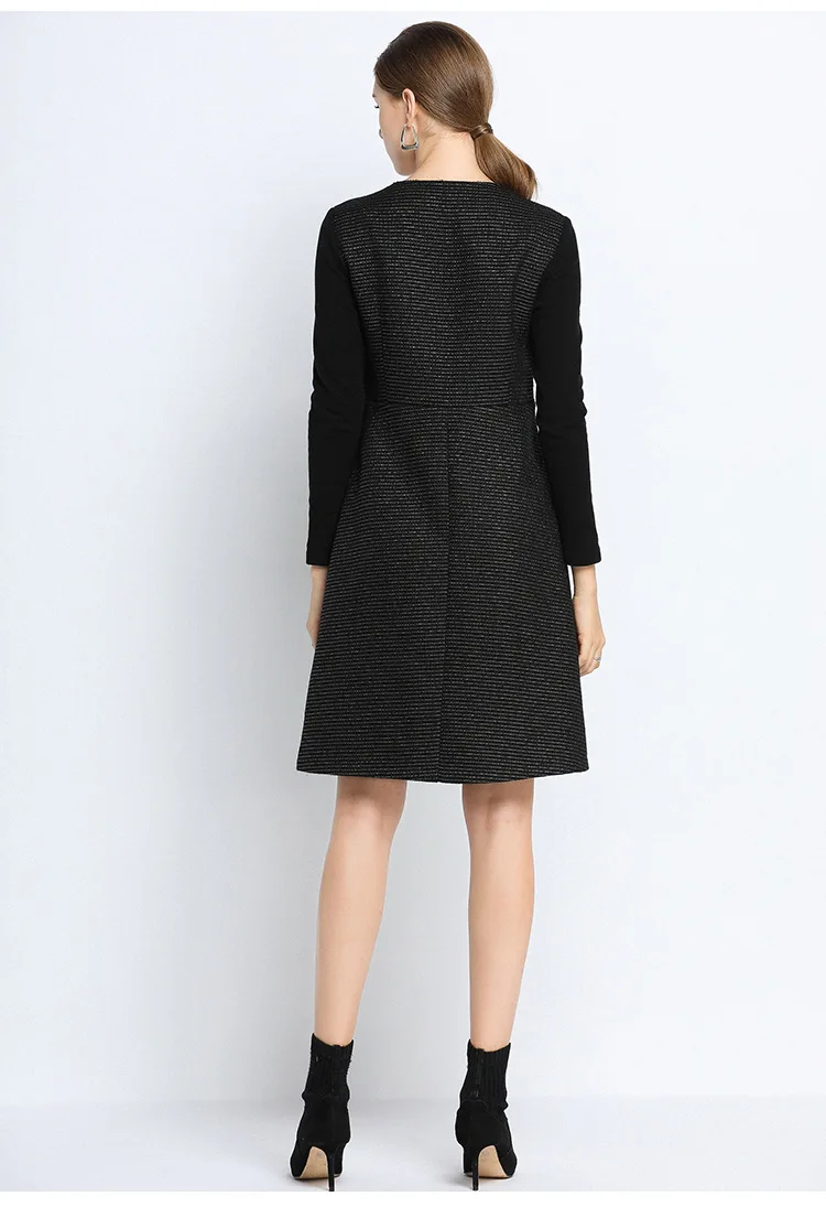 Зимнее платье большого размера 2019 женское черное мягкое приятное для кожи яркое