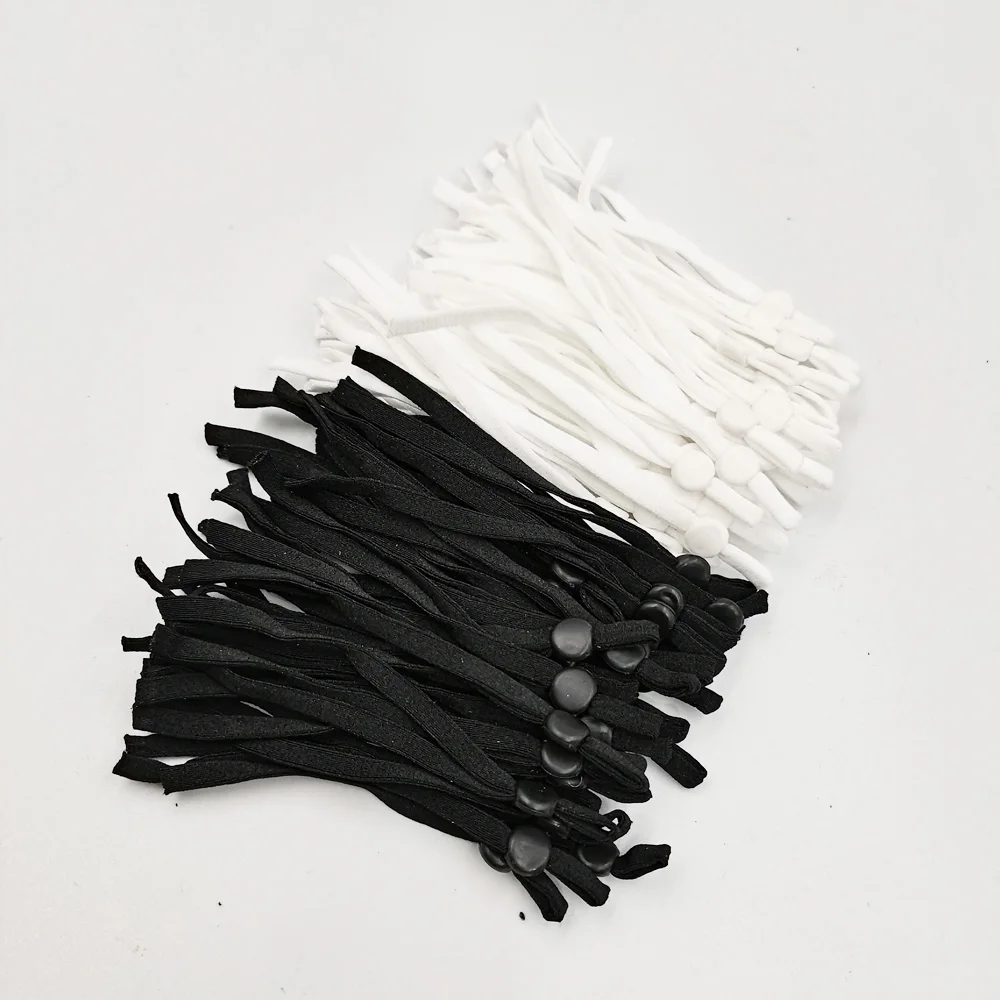 Banda el&aacute;stica de costura para mascarillas, cuerda de 5mm de ancho con hebilla ajustable, accesorios de fabricaci&oacute;n DIY, 500 Uds., venta al por mayor-1