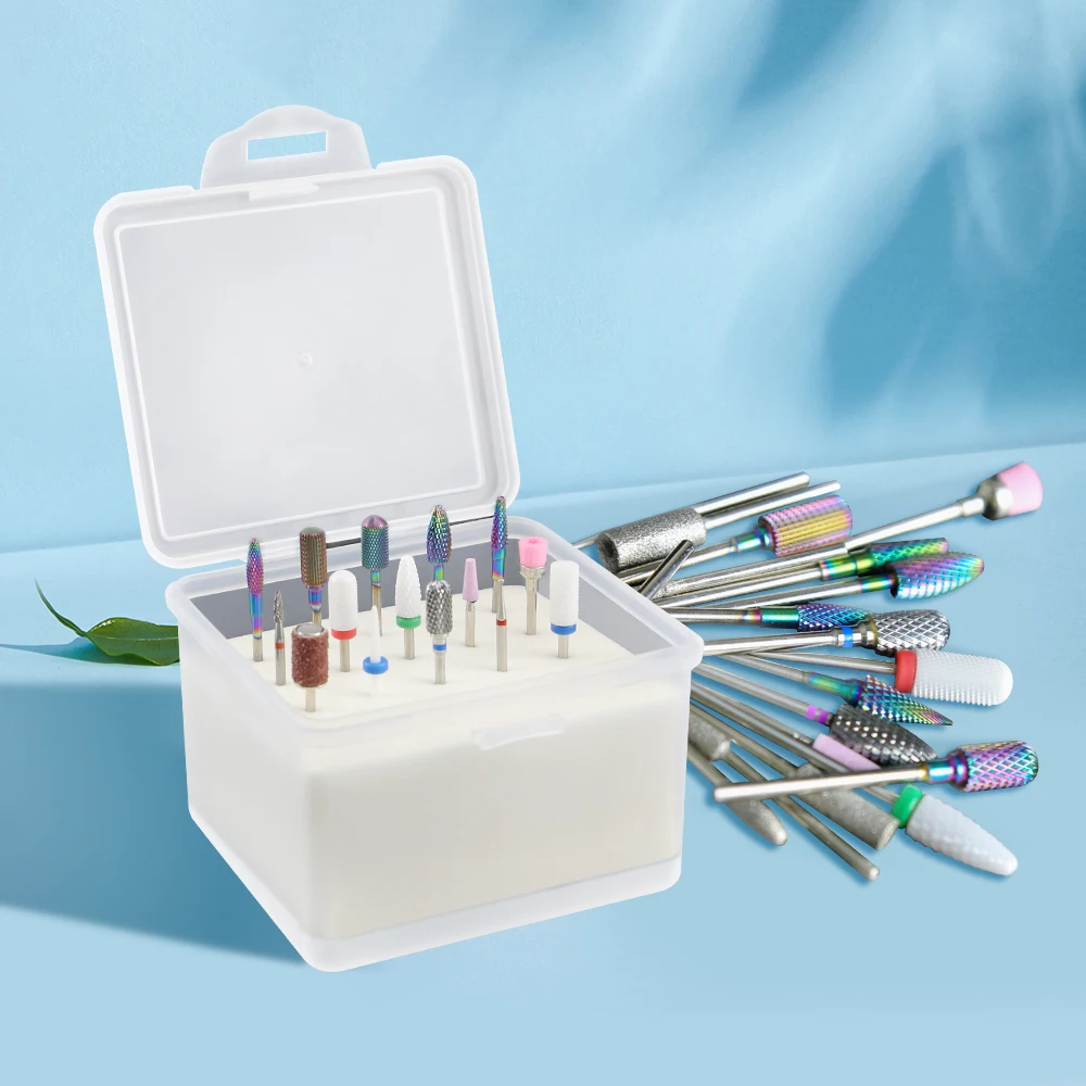 20/30 отверстий держатель для сверл ногтей пластиковый контейнер хранения