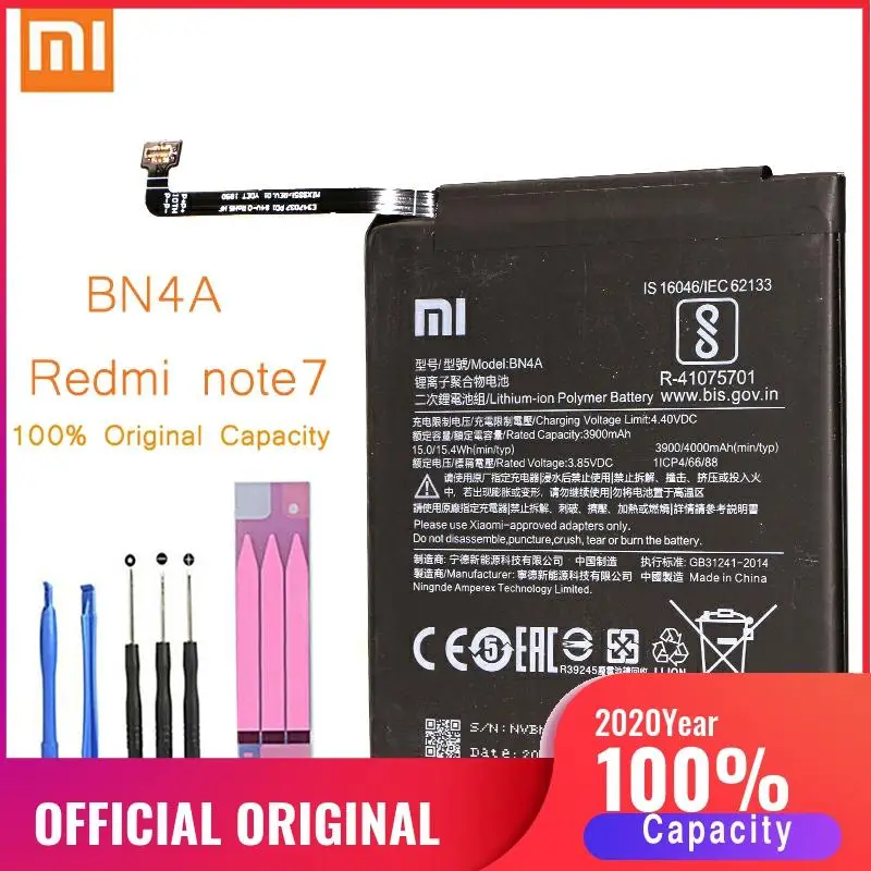 Оригинальная запасная батарея Xiaomi для Redmi Note7 Note 7 M1901F7C BN4A натуральная телефона