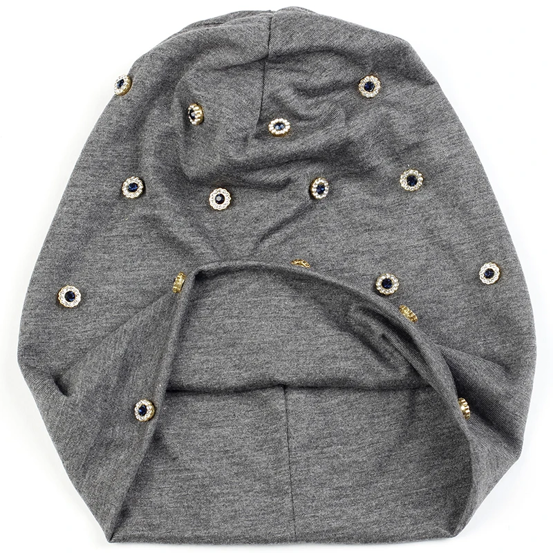 Geebro Женские повседневные зимние шапочки с металлическим кольцом шапка для