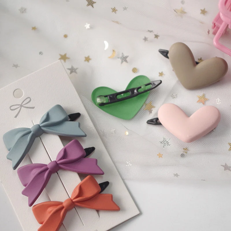 Заколки для волос карамельных цветов 3 шт./компл. зажимы с сердечками звездами