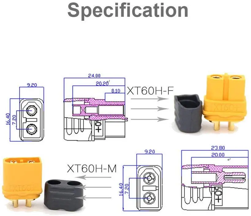 MCIGICM 10 пар разъемов XT60H (обновление XT60) гнездовые и разъемы питания|Соединители| |