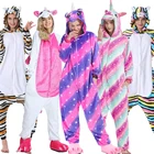 Пижама-кигуруми в виде единорога, комбинезон для взрослых в виде животных, ститча, для мальчиков, девочек, женщин, мужчин, парные зимние пижамные костюмы 2019, Пижама, Фланелевая Пижама