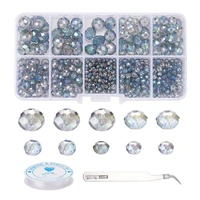 wholesale briolette crystal glass beads for jewelry making faceted briollete rondelle shape assorted colors with container box