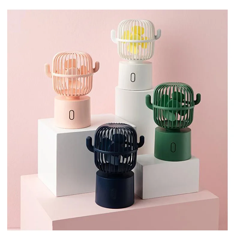 

Mini USB Cactus Mute Fans Desktop Shaking Head Long Standby Fans Portable Handheld Small Electric Summer Fan