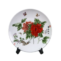 chinese old porcelain pink flower pattern appreciation plate