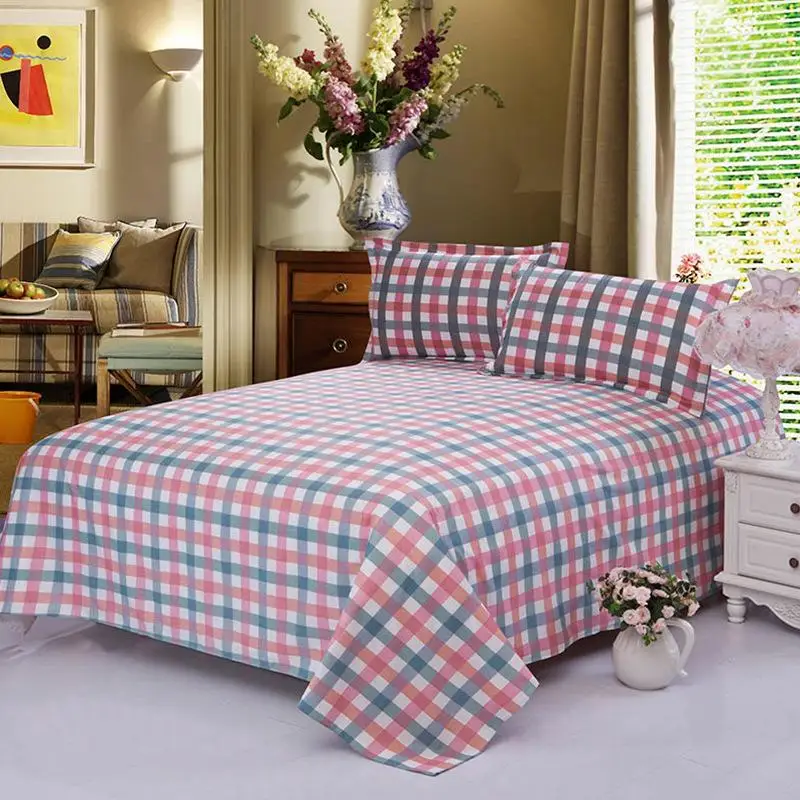 

100% Cotton Stars Moon Striped Flat Sheet For Single Double Bed Children Adults Bedroom Use Bed Sheet (No Pillowcase) XF638-11