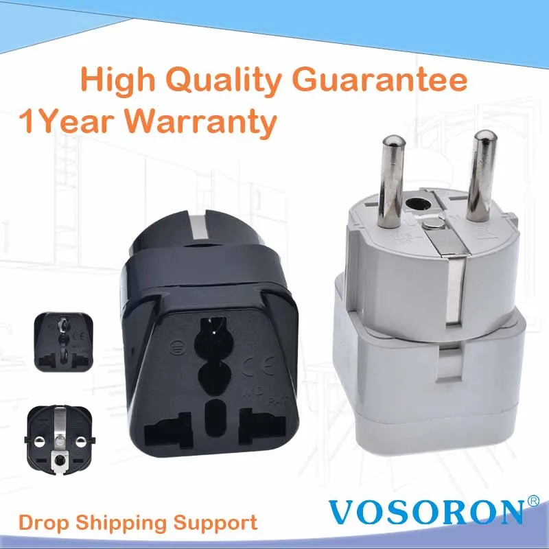 By Ceptics,grounded European Plug-type E/foutlet, Adaptor Fo