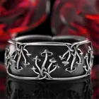 Кольца в стиле ретро панк для мужчин и женщин, Уникальные парные кольца в форме гриба, черного цвета, креативная бижутерия в стиле хип-хоп, байкерское кольцо, подарок