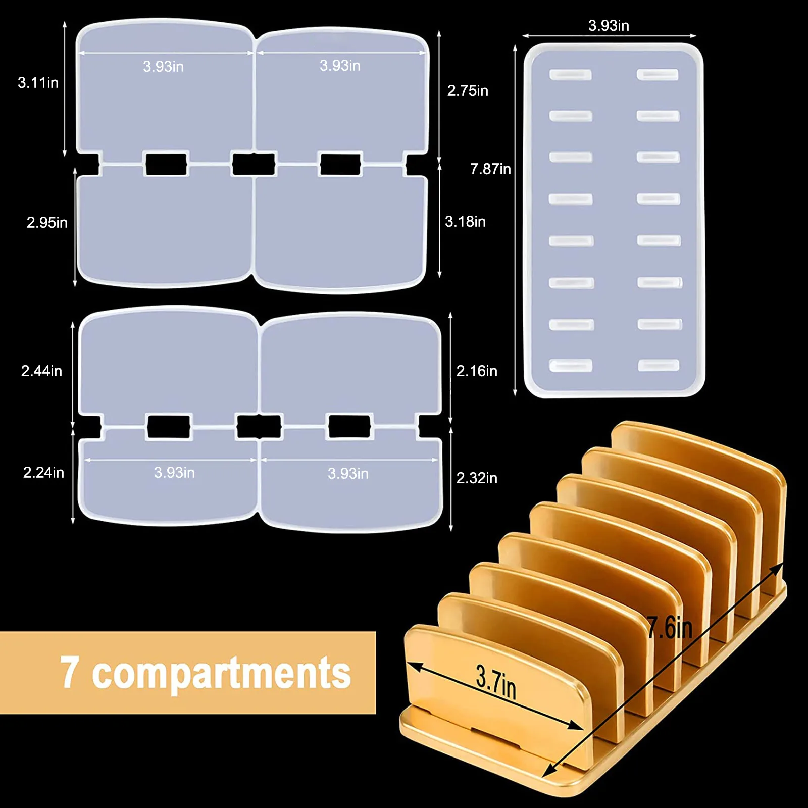 

DIY Silicone Mold Resin Epoxy Mold Desktop Storage Box Plaster Pottery Stationery Boxes Mould Makeup Organizer Jewelry Storage