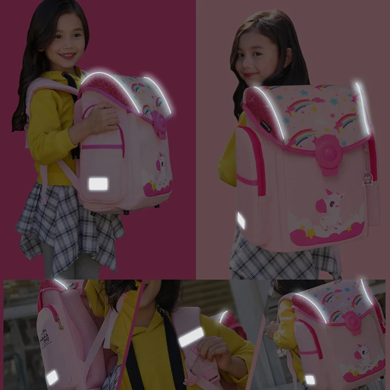 Children School Bags for Boys Orthopedic Waterproof School Backpacks Girls Kids Cartoon Dinosaur Unicorn Backpack for 6-12 Year